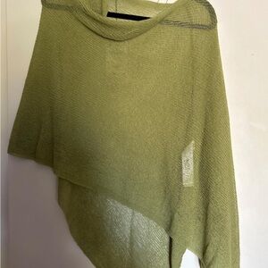 Zara Green Asymmetrical Poncho Sweater